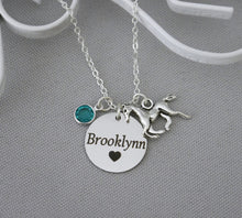 Load image into Gallery viewer, Horse Necklace - Custom Name Disc - Birthstone