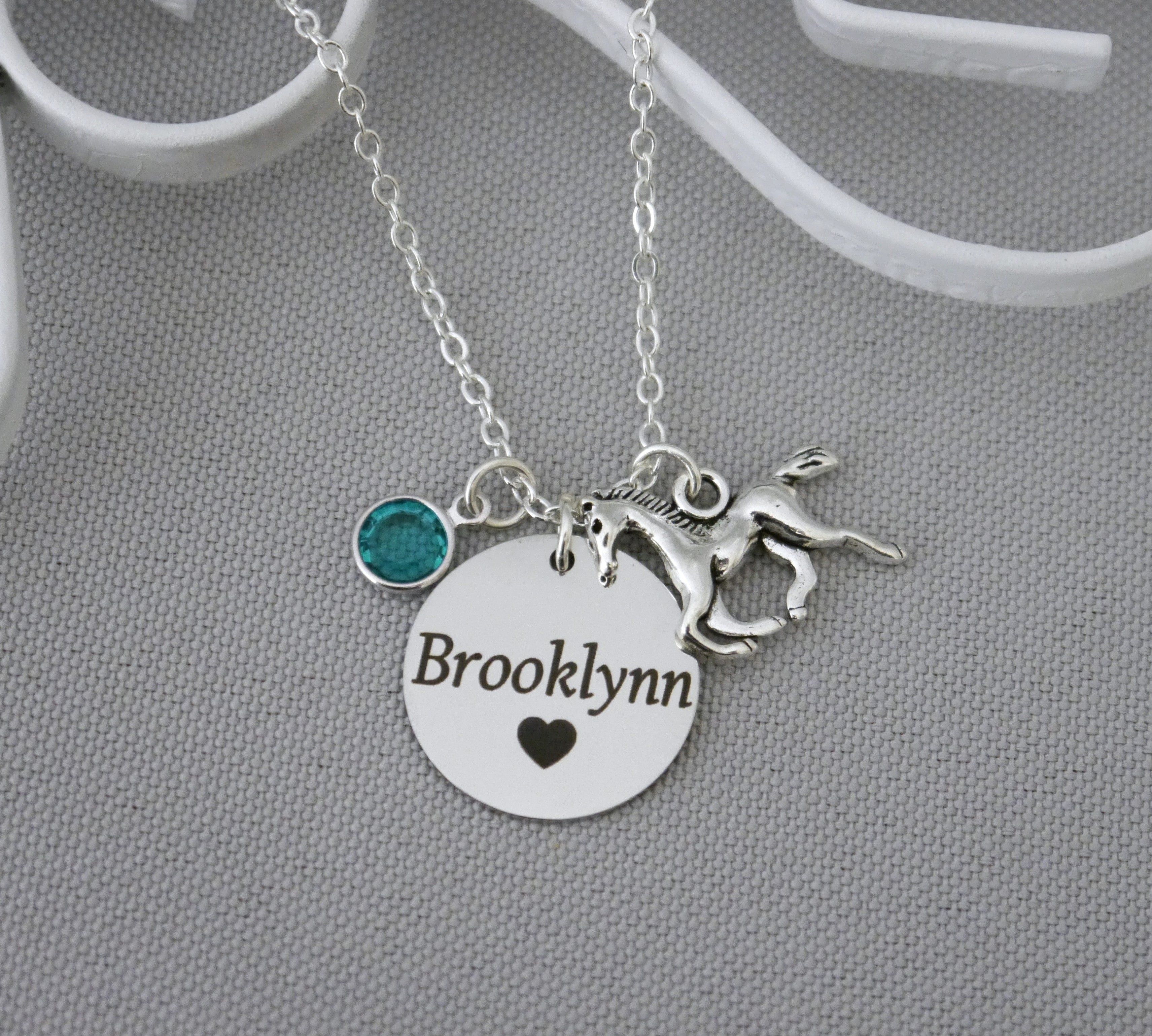 Custom Horse Name Necklace – Personalized Sterling Silver Horseshoe Pendant For Women & Girls (Rose Gold Or Silver) - View #6