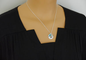 Volleyball Necklace - Custom Name Disc - Birthstone