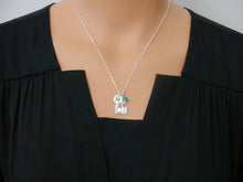 Load image into Gallery viewer, Cat Necklace - Initial Disc - Birthstone - Personalized