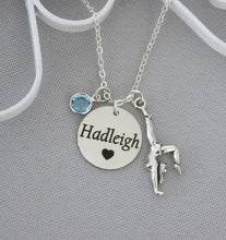 Load image into Gallery viewer, Custom Gymnast Necklace - Name Disc - Birthstone