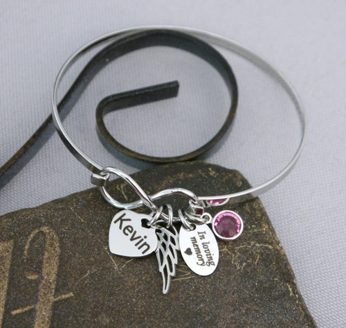 IN LOVING MEMORY BRACELET NAME & BIRTHSTONE