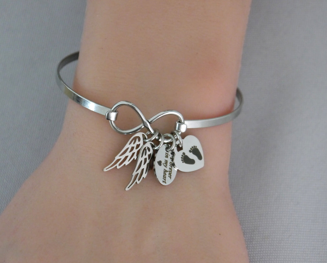 TWO MISCARRIAGES BRACELET WITH BABY FEET