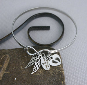 TWO MISCARRIAGES BRACELET WITH BABY FEET