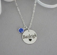 Load image into Gallery viewer, Engraved Name Necklace with Birthstone
