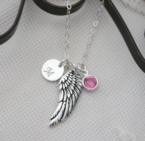 Angel wing remembrance deals necklace