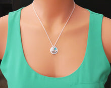 Load image into Gallery viewer, Volleyball Necklace - Custom Name Disc - Player Number - Birthstone
