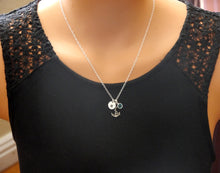 Load image into Gallery viewer, Anchor Necklace - Initial Necklace - With Birthstone