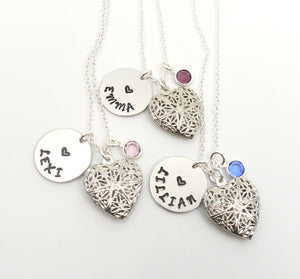 Custom Locket Necklacecustom Photo Necklacesheart -   Locket necklace,  Heart shaped necklace silver, Custom lockets