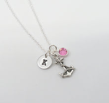 Load image into Gallery viewer, Anchor Necklace - Initial Necklace - With Birthstone