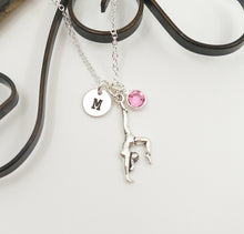 Load image into Gallery viewer, Gymnast Necklace - Initial Necklace - With Birthstone