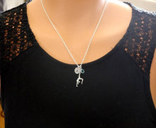 Load image into Gallery viewer, Gymnast Necklace - Initial Necklace - With Birthstone