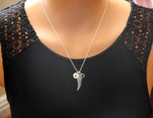 Load image into Gallery viewer, Angel Wing Necklace - Initial Necklace - With Birthstone