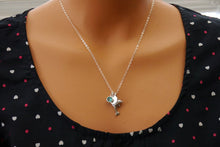 Load image into Gallery viewer, Dolphin Necklace - Initial Necklace - With Birthstone - Sterling Silver - Personalized